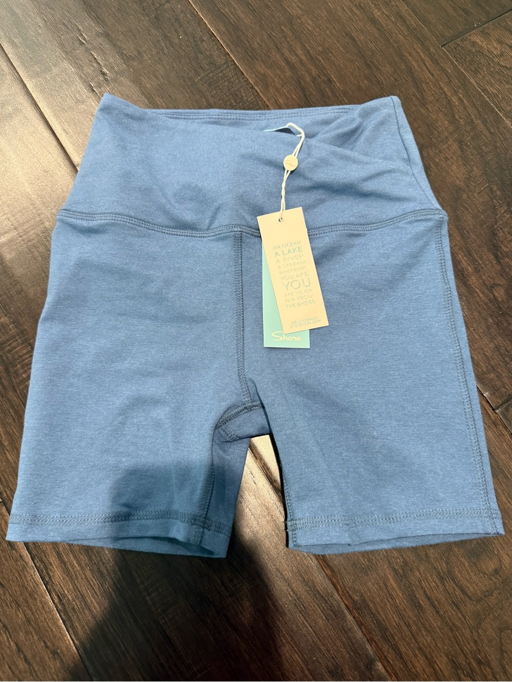 High-Rise Women's Bike Shorts in Dusty Blue — Shona